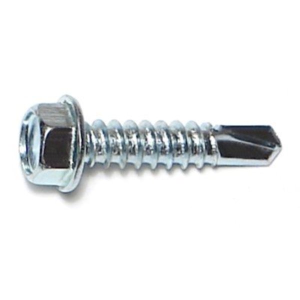 Midwest Fastener Self-Drilling Screw, #12 x 1 in, Zinc Plated Steel Hex Head Hex Drive, 25 PK 62733